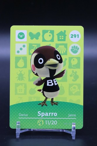 Sparro # 291 Animal Crossing Amiibo Card AUTHENTIC Series 3 NEW NEVER SCANNED! - Picture 1 of 2