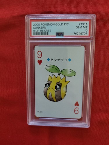Pokemon: Gold Playing Cards Sunkern 9 of Hearts #191A 2000 - PSA 10 Gem MT- D2 - Picture 4 of 18