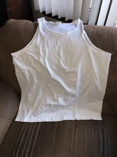 Men's White XXL White Sleeveless Sports T-Shirt Workout Shirt Undershirt