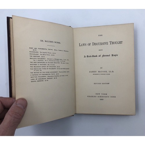Logic The Laws of Discursive Thought James McCosh 1899 Hardcover Revised Edition - Picture 4 of 12
