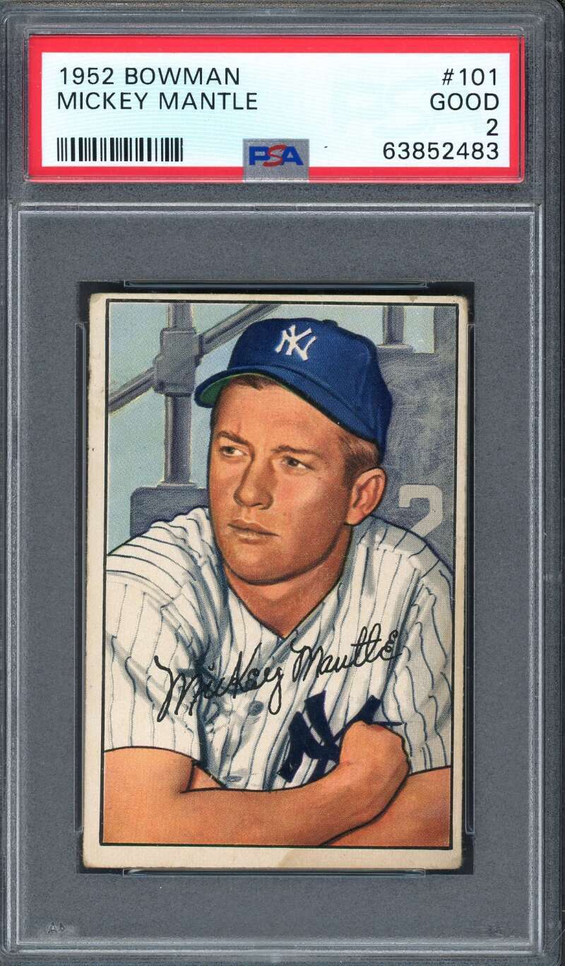 1952 Bowman 101 Mickey Mantle PSA 2 (2483) 63852483