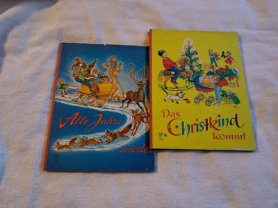 Das Christkind Kommt, Alle Jahre Wieder, vintage German books, large and thick