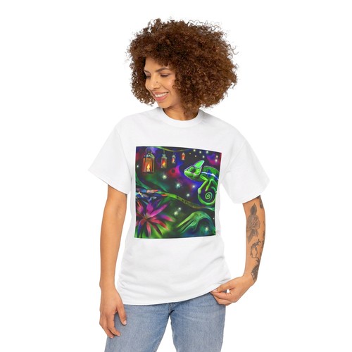 Unisex Adult T Shirt Abstract Tribal Chameleon Jungle Animal Art Lizard Tee - Picture 17 of 25
