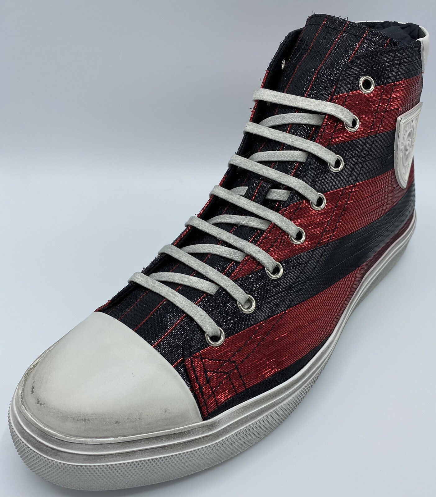 Sneakers alte Saint Laurent cromate $900 taglia US 12 Made in Italy