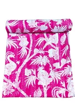 Indian 100 %Cotton Hand Block Print Handmade  Cotton Bedding Throw Blanket bed.