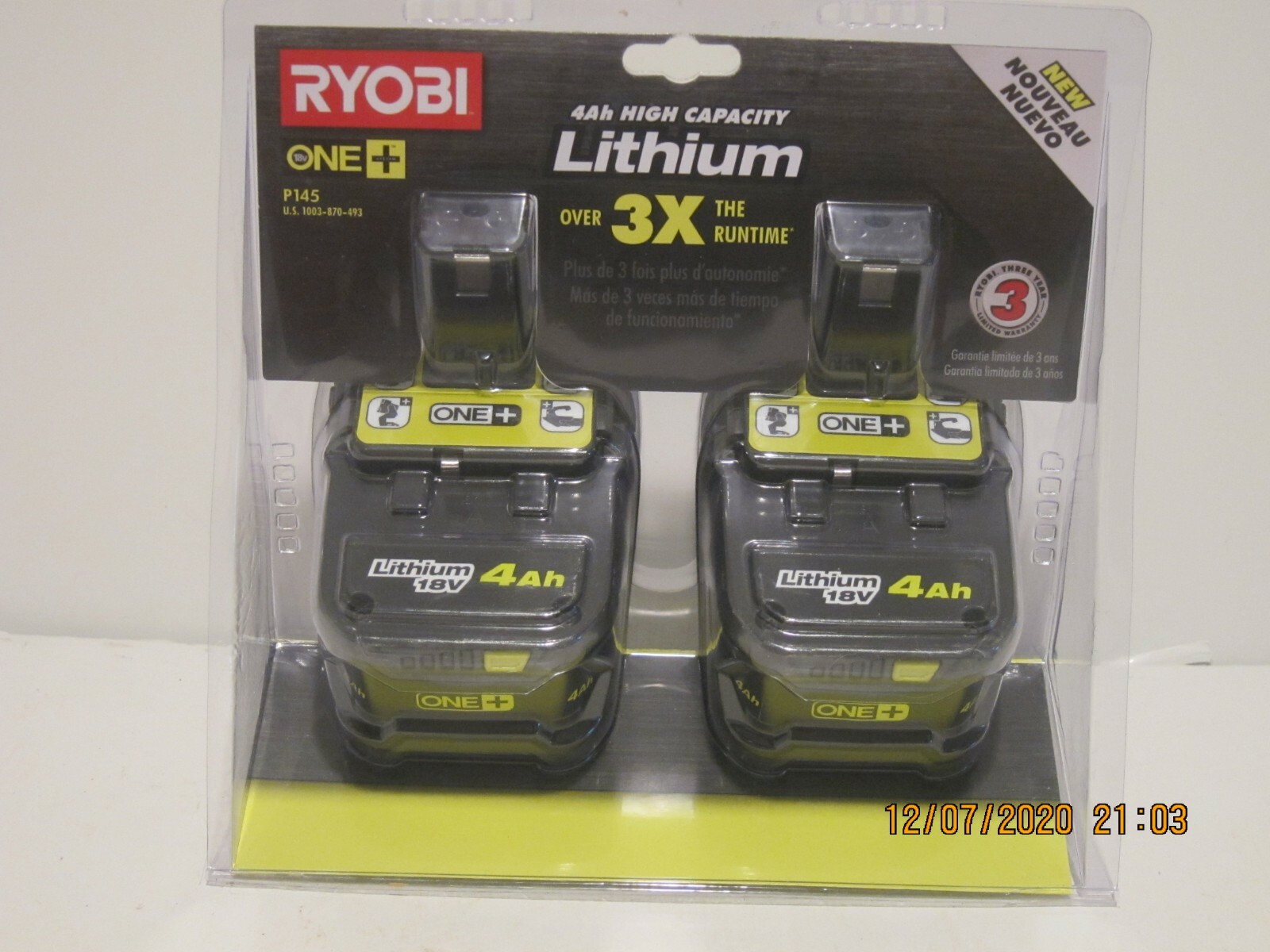 Ryobi ONE+ 18V Lithium-Ion 4.0Ah 