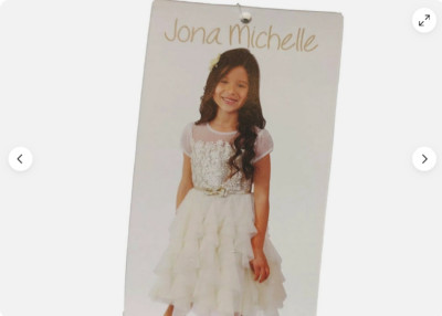 Jona Michelle Girl s Flower DRESS (IVORY GOLD GLITTER  2T)NWT