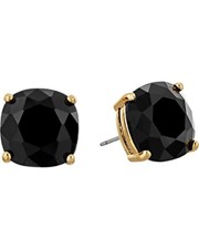 kate spade new york W1204 Black Stone Goltone Small Square Stud Earrings