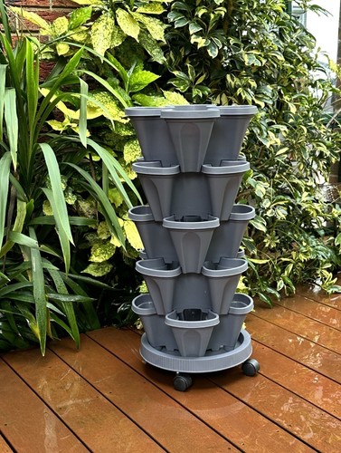 5 Tier Vertical Garden Stackable Planters with Mobile Tray - Picture 42 of 67