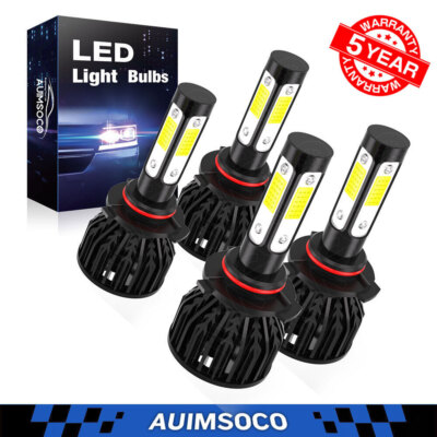 4x 9005 9006 LED Headlight Combo White 6500K Kit Bulbs High + Low Beam 36000LM