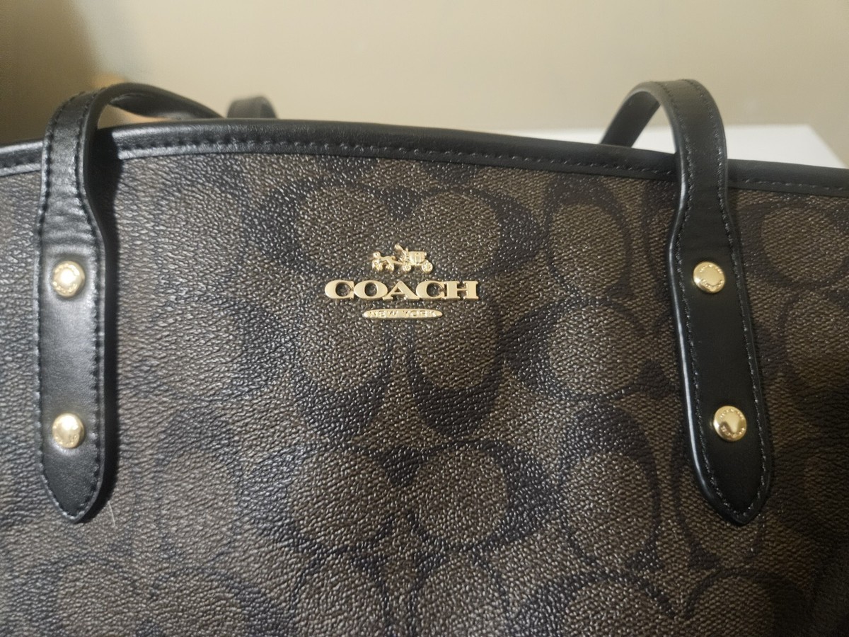 COACH handbag Signature carryall 10245 Coach Drawstring Signature 