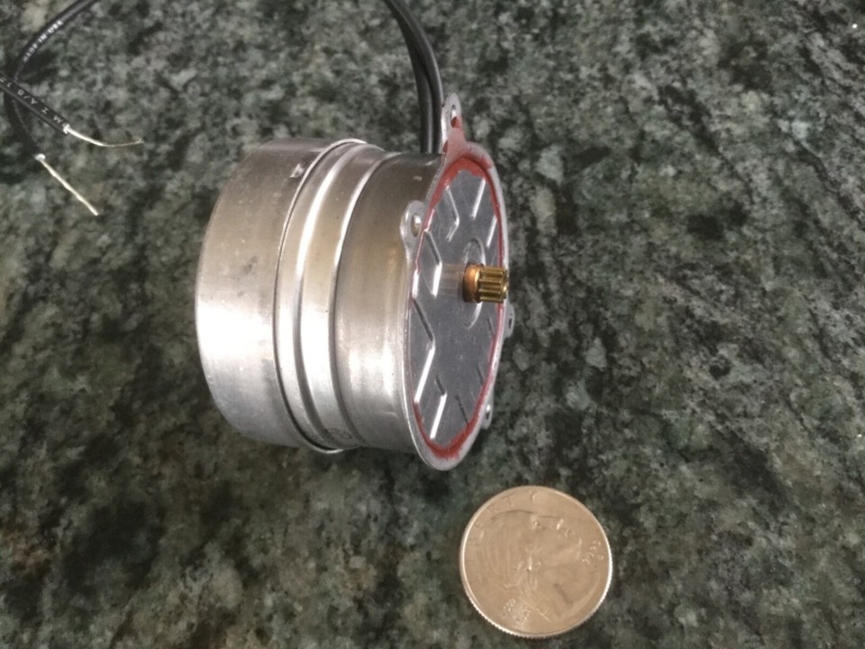 Hansen Synchron Motor A43RA/I43RA - 1 RPM, 110V, 60Hz, Clockwise Rotation, With 10-Tooth Gear