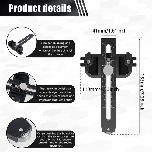 Thin Rip Jig Table Saw Jig Guide Adjustable Thin Rip Guide Aluminum Alloy LiSYZ - Picture 6 of 11