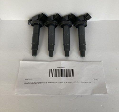 FAERSI Ignition Coils 90919-02244 for Toyota Camry Highlander RAV4 Lexus Scion - Picture 1 of 4