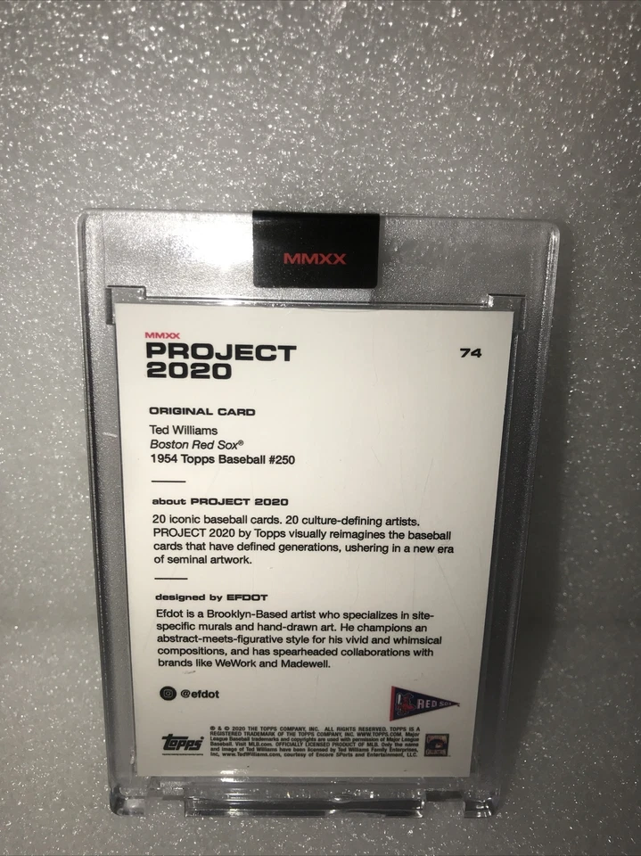 Topps PROJECT 2020 Card 74 - 1954 Ted Williams by Efdot - Image 2 of 4