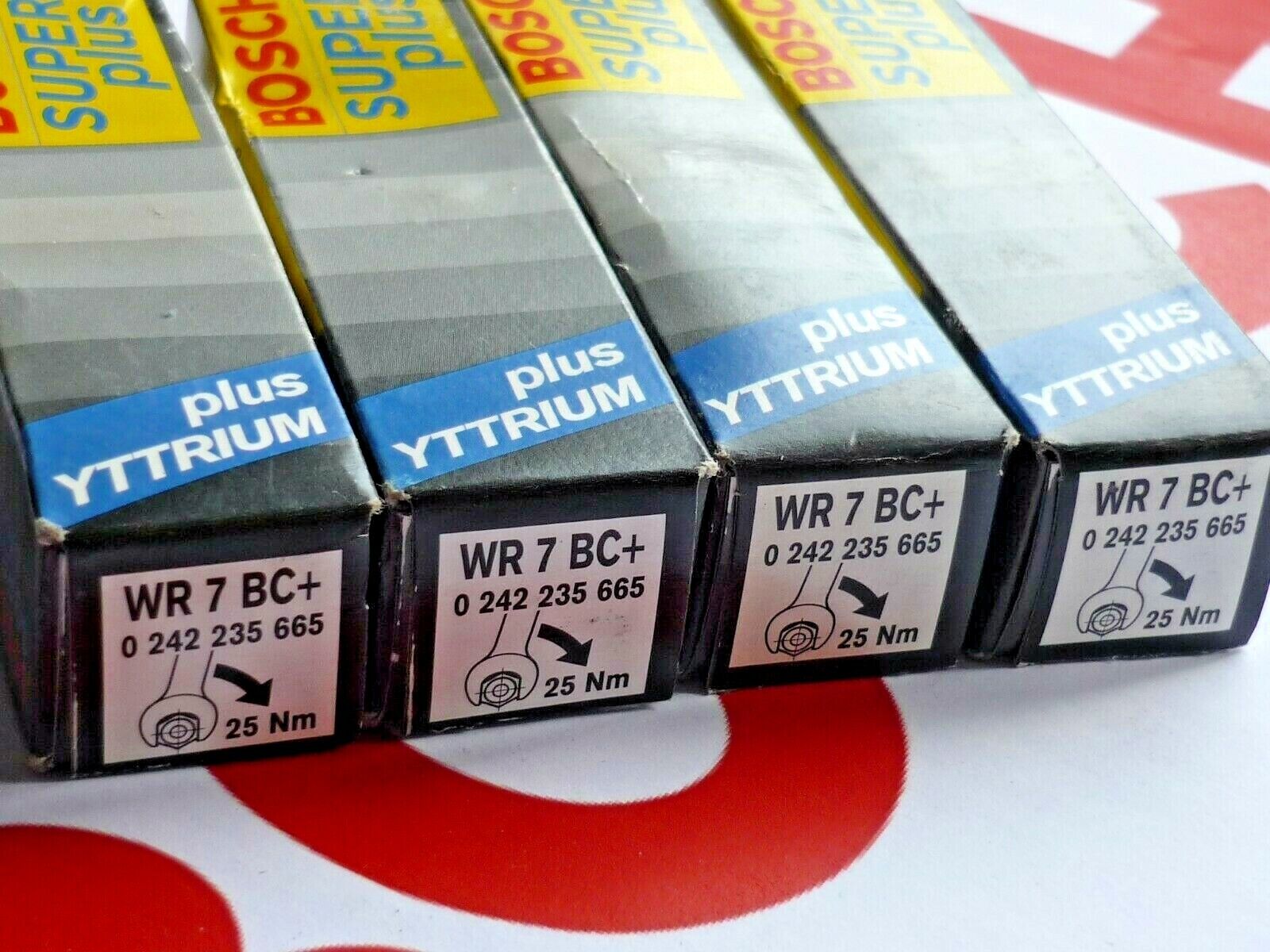 Set of 4 original BOSCH WR7BC  10 SUPER YTTRIUM spark plugs NEW in BOX NOS