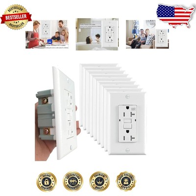 Home & Outdoor GFCI Outlet 20 Amp with Self-Test Feature and Wallplate Included
