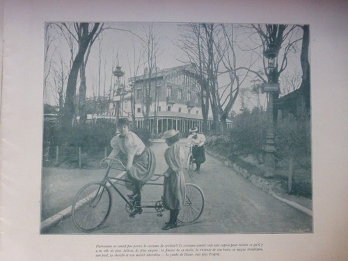 1868 BICYCLETTE VELOCIPEDE TRICYCLE COSTUME 2 JOURNAUX ANCIENS - Bild 2 von 2
