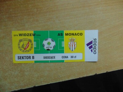 Ticket De Match Widzew Lodz Vs Monaco - UEFA C3 1999/2000 - Objet De Collection