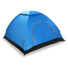 4 Persons Camping Waterproof Tent Pop Up Instant Setup w/2 Mosquito Net Doors