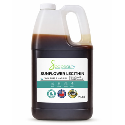 SUNFLOWER LECITHIN USP Grade Unbleached Fluid 100% Pure Natural 7 LBS