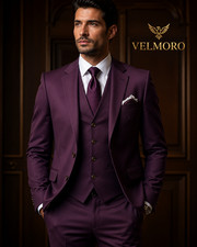 Men's Purple 3-Piece Suit - Slim Fit Wedding Formal
