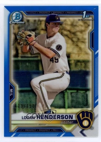 2021 Bowman Draft Chrome Blue Refractor 109/150 Logan Henderson #BDC-114