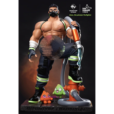 置物 love is strength INFINITY BOYFRIEND STUDIO Anzo Firefighter Resin Figurine 27cm in