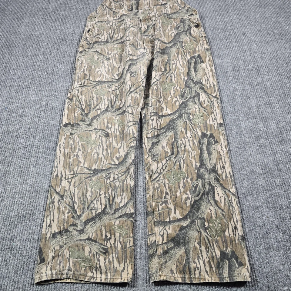 Vintage Mossy Oak Bib Overalls Mens Large Camo Hunting Made USA Cotton 90s - Image 3 of 4