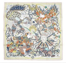 HERMES Scarf Carre 90 Le Sacre des Saisons silk authentic made in France 1013