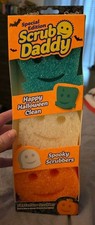 Scrub Daddy Spooky Scrubbers Frankenstein Ghost& Pumpkin Halloween Sponge