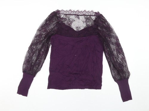 Next Women's Purple Lace Camisole Top Size 14 Party - Picture 2 of 12