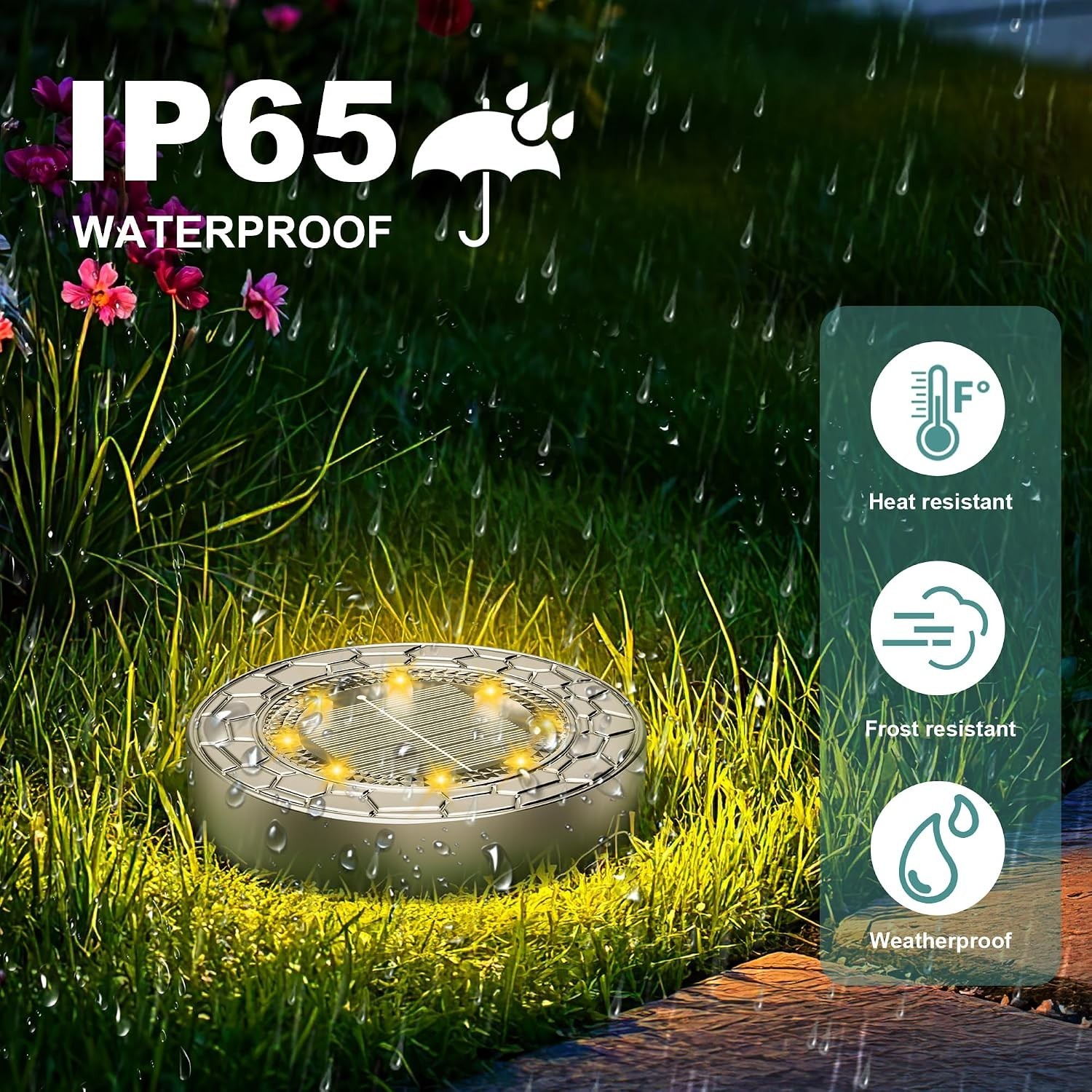 FIFlying 10 pezzi Luci Solari da Giardino, 8 LED Lampade Solare da Terra [Classe foto 2