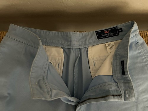 Herren Neu ohne Etikett Vineyard Vines Chino Shorts Größe 33" CLUB SHORTS klassische Passform blau 9" - Bild 2 von 5
