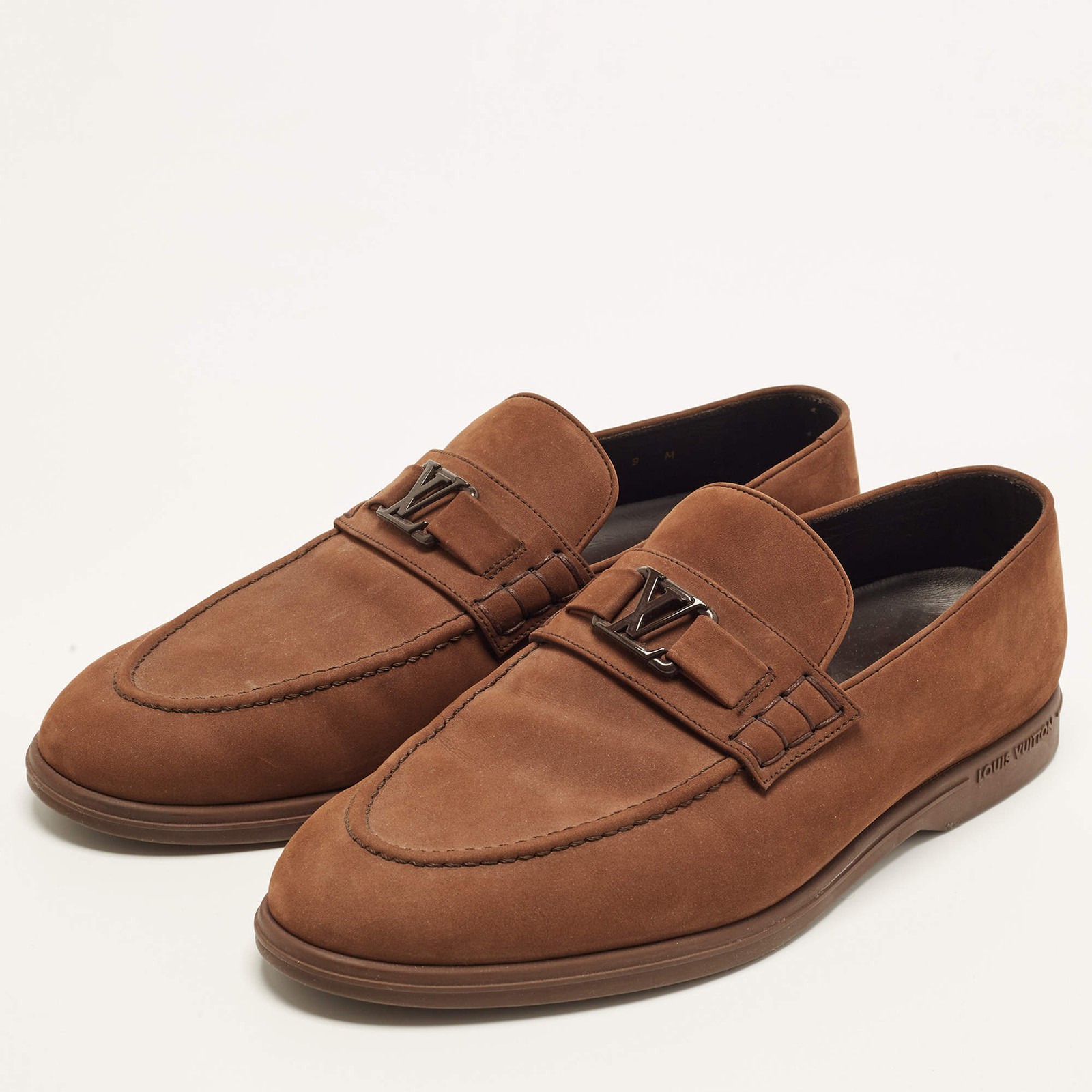 Louis Vuitton Estate Size 43 Dark Brown Suede Loafers image 2