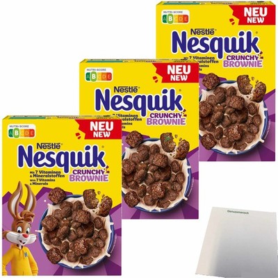 NESQUIK Crunchy Brownie knusprige Frühstücks-Cerealien Schokolade 3x300g usy