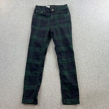 Polo Ralph Lauren Jeans Girls 10 Green Plaid Tompkins High Rise Skinny Tartan