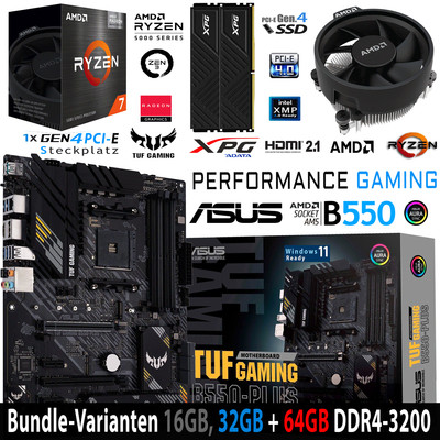 PC Bundle AMD Ryzen 7 5700G ASUS TUF Gaming B550-PLUS mit 16, 32 oder 64GB DDR4