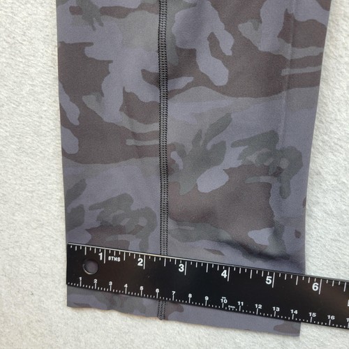 Lululemon Pants Womens 10 Black Camo Fast free Crop Pocket Leggings Yoga Gym - Picture 4 of 13