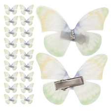 50 Pcs Butterfly Hair Barrettes Double Layer Chiffon Hair Clips For Toddlers