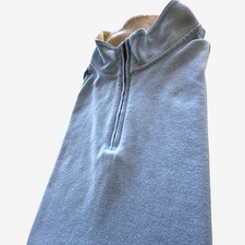 Brooks Brothers Sweater 1/4 Zip Mens Size Large Blue 100 Cotton LS Comfort