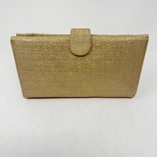 Vintage Bienen Davis Gold Woven Opera Clutch Handbag