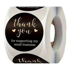 45 THANK YOU  SEALS LABELS STICKERS  FOR SMALL BUSINESS,  1 INCH ROUND