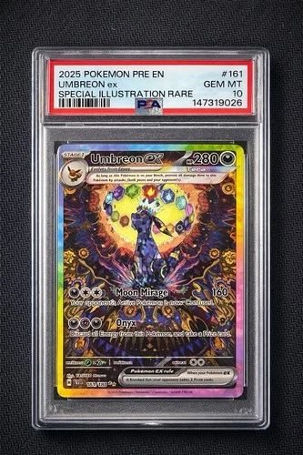 Pokemon Prismatic Evolutions Illustration Rare #161 Umbreon EX, PSA 10