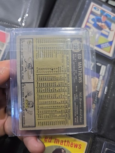 1961 Topps Baseball Ed Mathews #120 - EX - Free Shipping - Picture 2 of 2