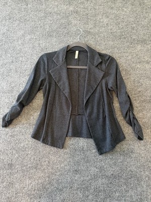 Nessesities Light Grey 3/4  Sleeve Gray Jersey Knit Jacket 4
