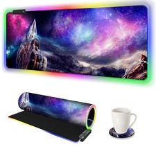 RGB Gaming Mouse Pad, Large Extended Soft Led Mouse Pad with 14 Lighting Mode...