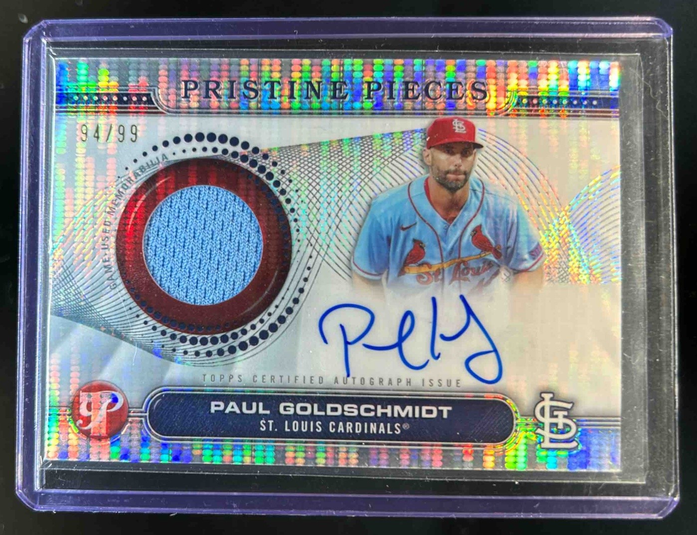 2024 Topps Pristine Paul Goldschmidt Pieces Auto Jersey Refractor #94/99