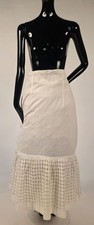 VICTORIAN 19TH C WHITE PETTICOAT W UNUSUAL NET DIAMOND BOTTOM