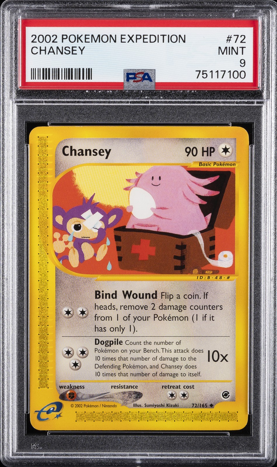 2002 POKEMON EXPEDITION #72 CHANSEY PSA 9